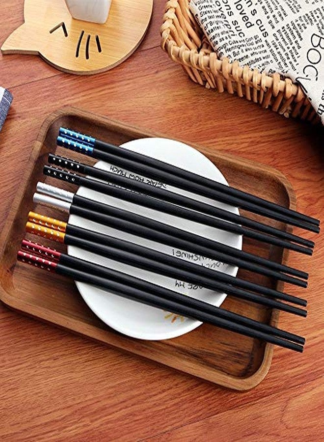 Iktu 5 Pairs Reusable Chopsticks Set - Fiberglass Japanese Chopsticks, Lightweight Easy to Use Chop Sticks with Case for Sushi, Noodles and Other Asian Food (Black Diamond) - Image 5